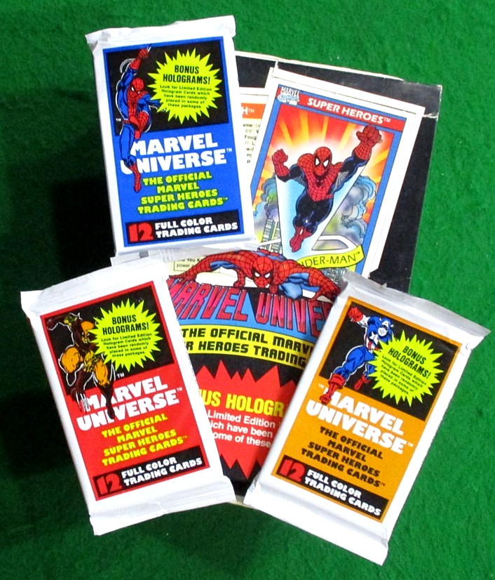 Marvel UNIVERSE 1ST SER. 1990 IMPEL- 3 SEALED PACKS + EMPTY DISPLAY BOX (READ) Marvel UNIVERSE 1ST SER. 1990 IMPEL- 3 SEALED PACKS + EMPTY DISPLAY BOX (READ)