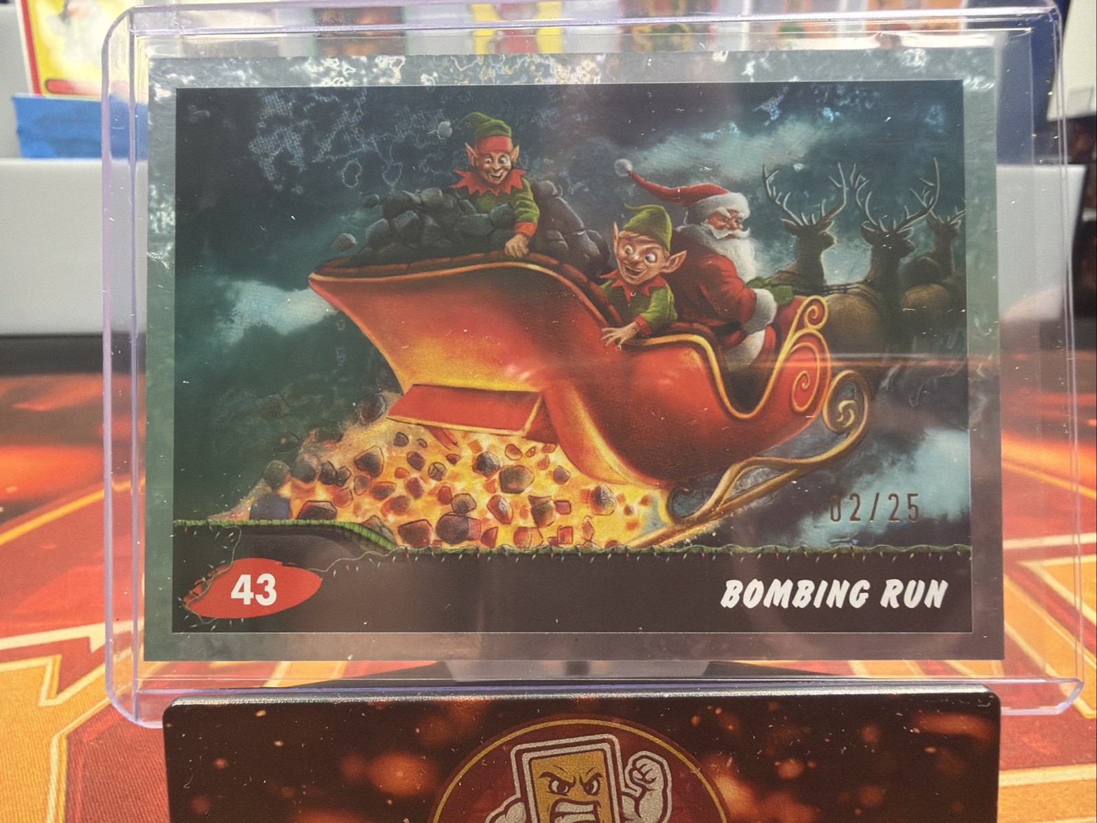 2026 Topps Mars Attacks Christmas BOMBING RUN Candy Cane /25 #43 2026 Topps Mars Attacks Christmas BOMBING RUN Candy Cane /25 #43