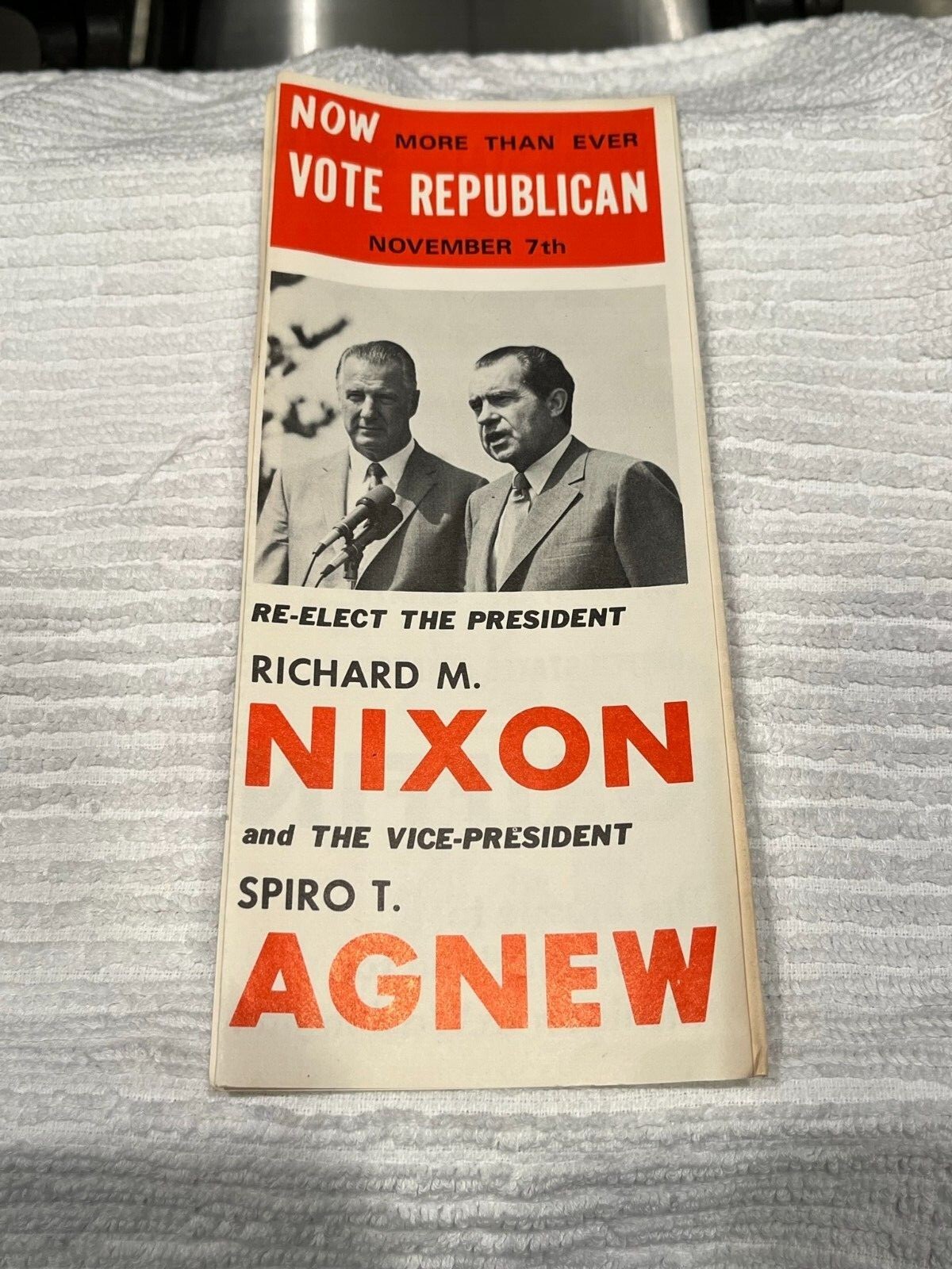 Vintage Vote Republican Re-Elect Richard Nixon Spiro Agnew Brochure Vintage Vote Republican Re-Elect Richard Nixon Spiro Agnew Brochure