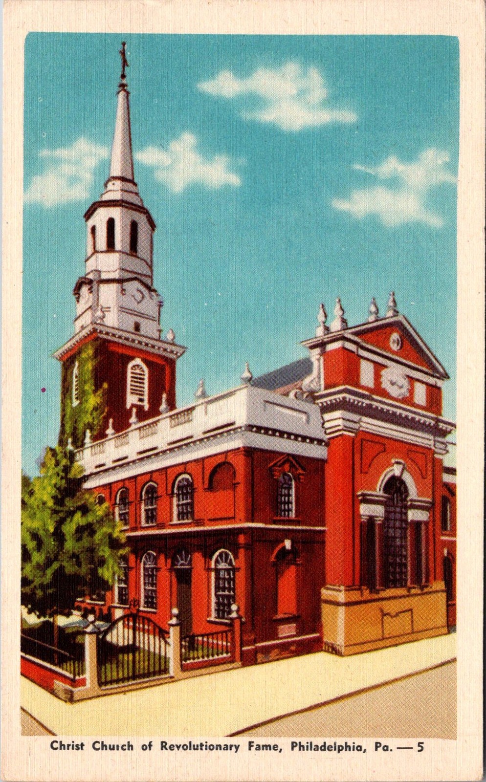 Christ Church Second Street Philadelphia PA Vintage Postcard 5P22-2 Christ Church Second Street Philadelphia PA Vintage Postcard 5P22-2