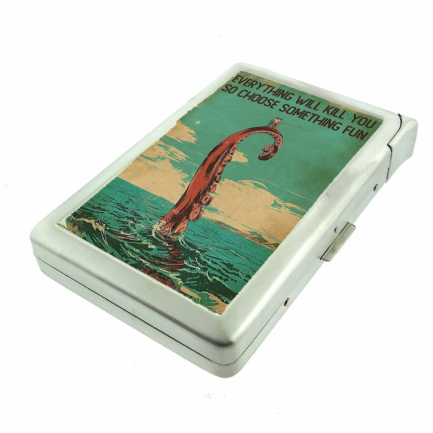 Choose Something Fun Cigarette Case with lighter ID Holder Wallet 