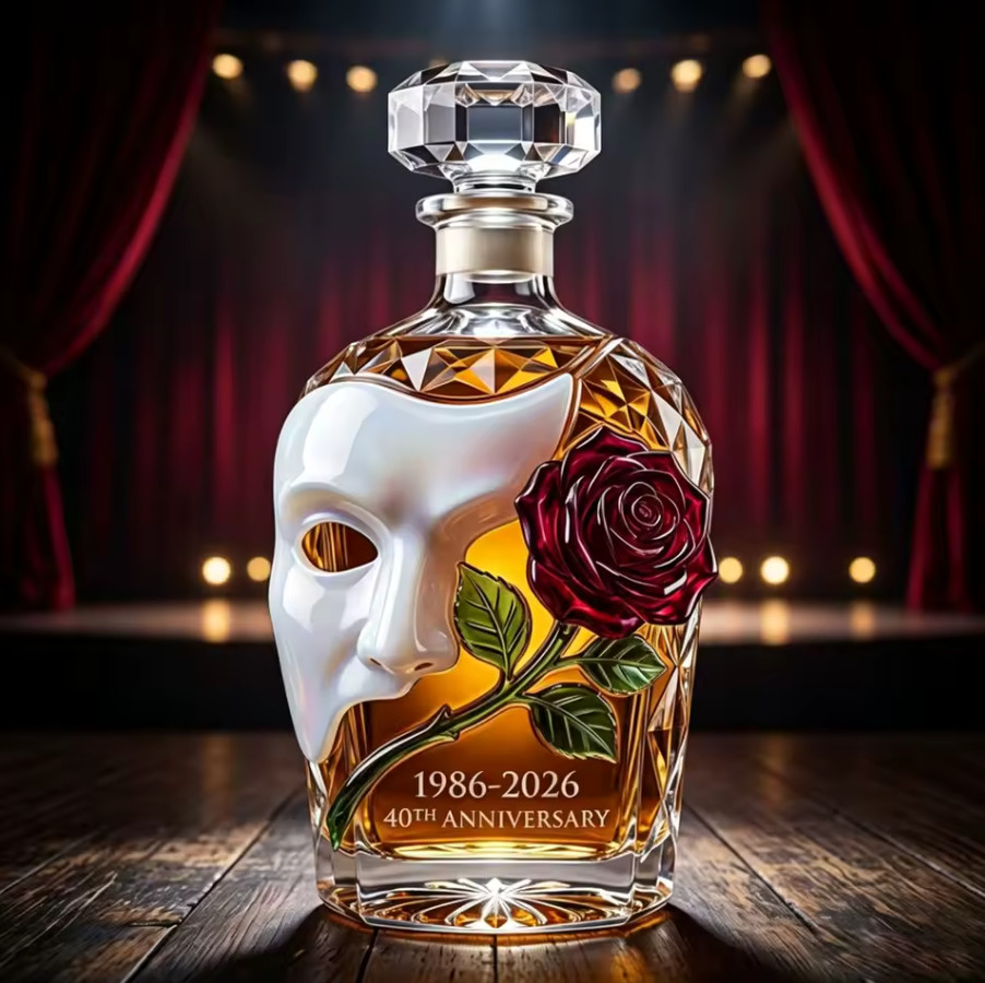 Phantom of the Opera Crystal Whiskey Decanter 1986-2026 40th Anniversary Phantom of the Opera Crystal Whiskey Decanter 1986-2026 40th Anniversary