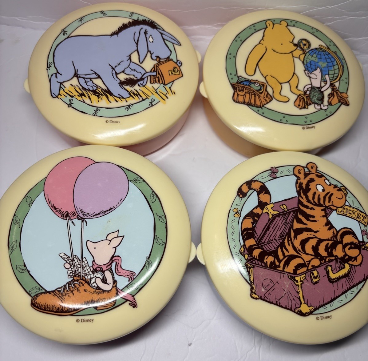 RARE Vintage Selandia Winnie The Pooh Snack Containers With Case RARE Vintage Selandia Winnie The Pooh Snack Containers With Case