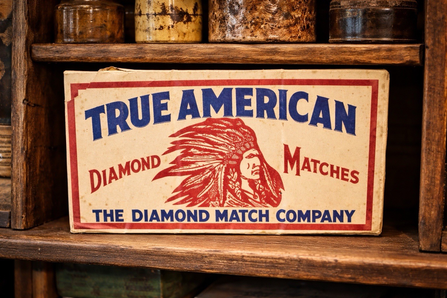 Vintage True American Diamond Matches Matchbox Native American 6 Pack Sleeve Vintage True American Diamond Matches Matchbox Native American 6 Pack Sleeve