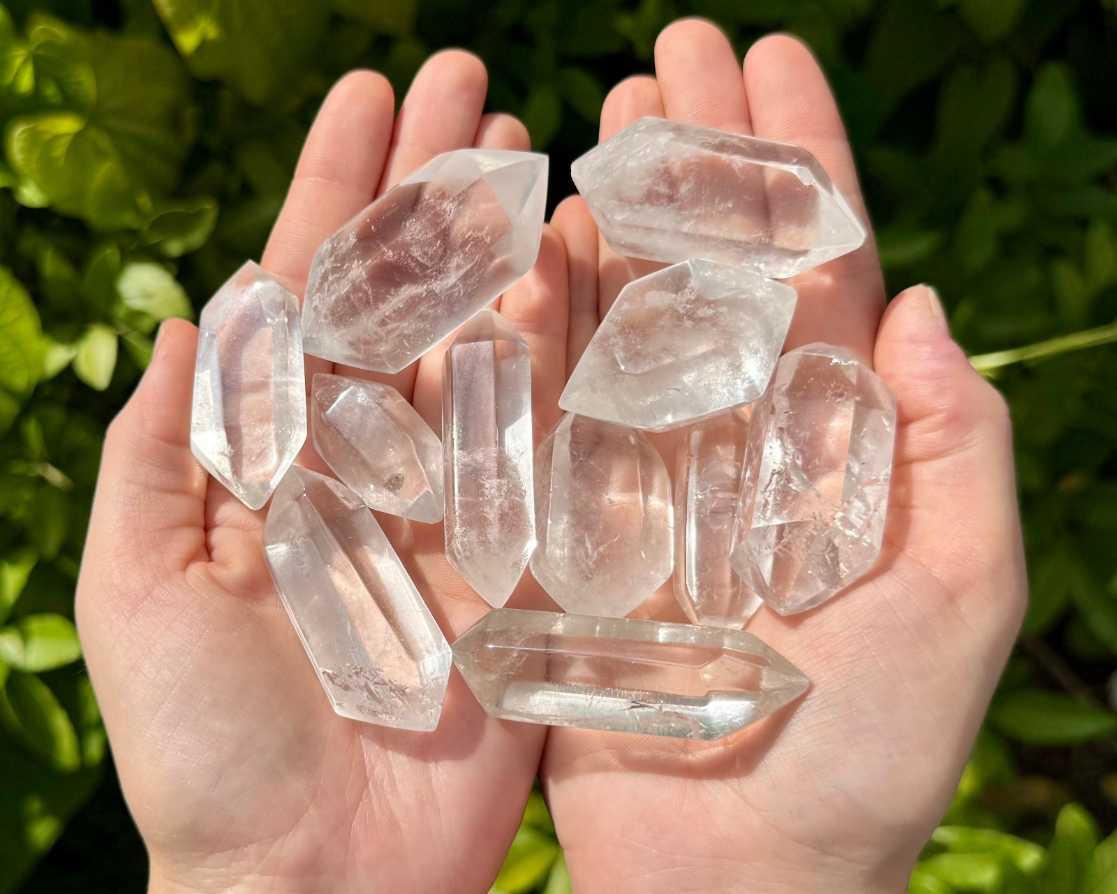 Double Terminated Clear Quartz Crystal Points 2 - 3" - Choose How Many Pieces