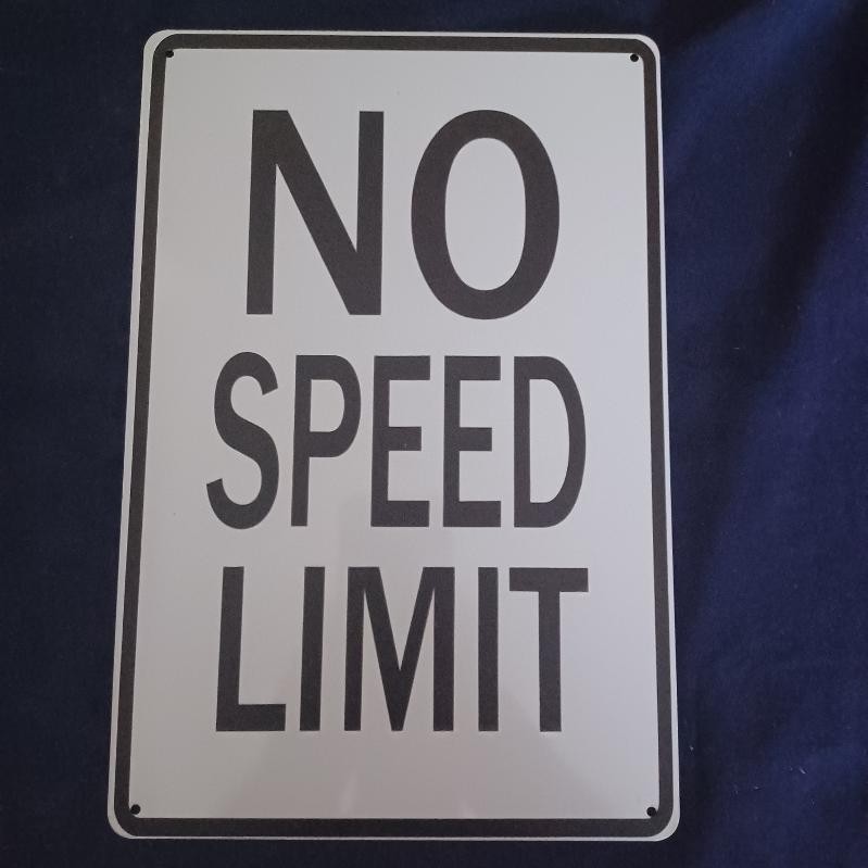 Metal Sign 8" X 12" Wall Art Man Cave Garage Bar Gas Station Oil No Speed Limit