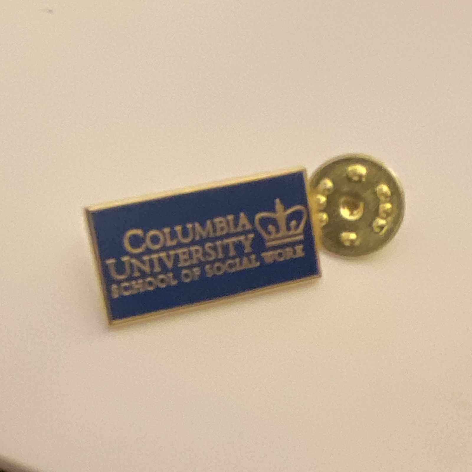 Columbia University School of Social Work Blue Lapel Pin Original Columbia University School of Social Work Blue Lapel Pin Original