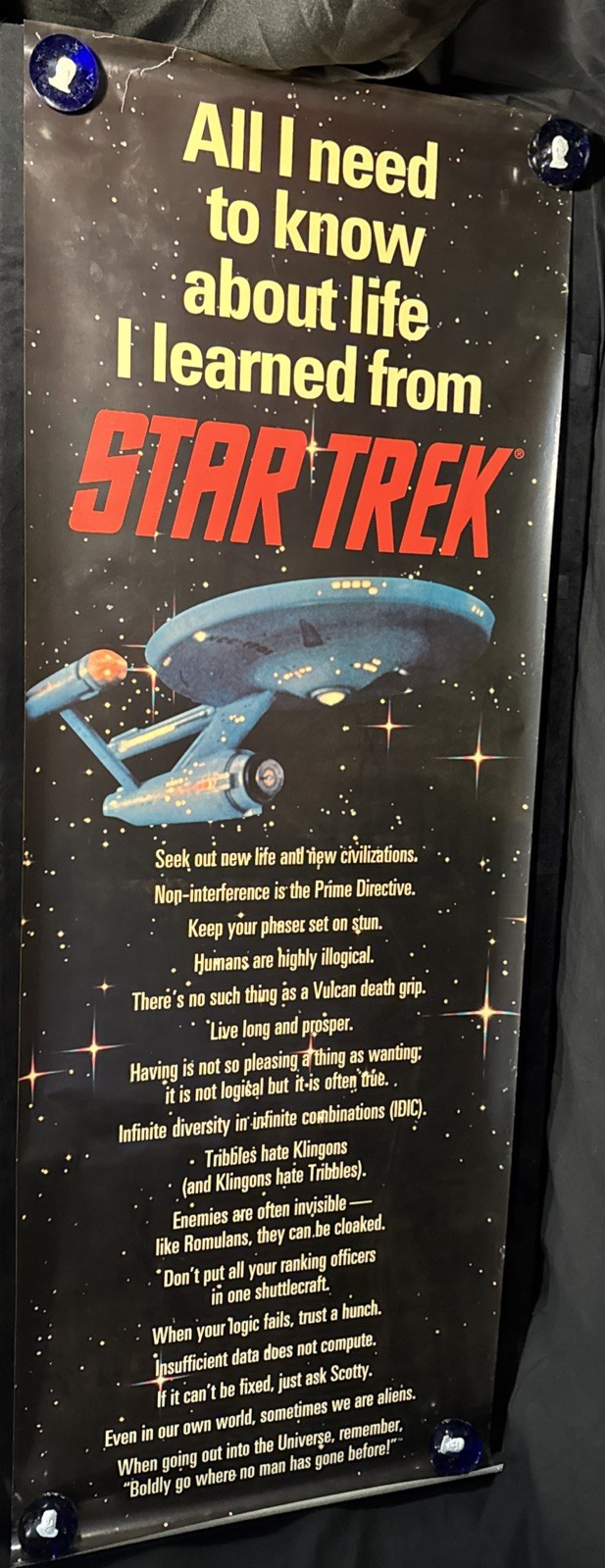 All I Need to Know About Life I Learned from Star Trek 1993 Poster 26 X 73” All I Need to Know About Life I Learned from Star Trek 1993 Poster 26 X 73”