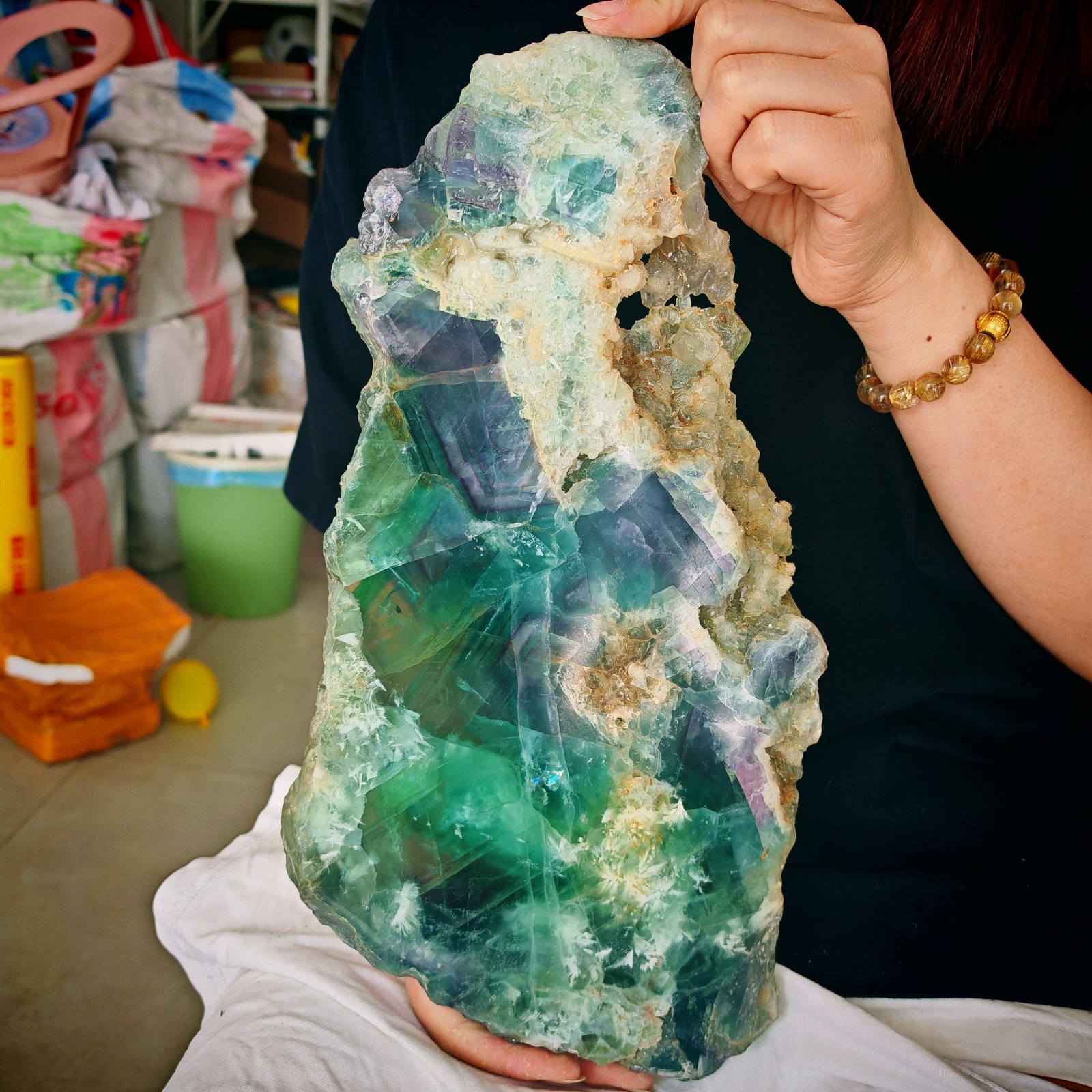 7.15 LB Natural Rainbow Fluorite Slab Reiki Healing Mineral Home Display Decor 7.15 LB Natural Rainbow Fluorite Slab Reiki Healing Mineral Home Display Decor