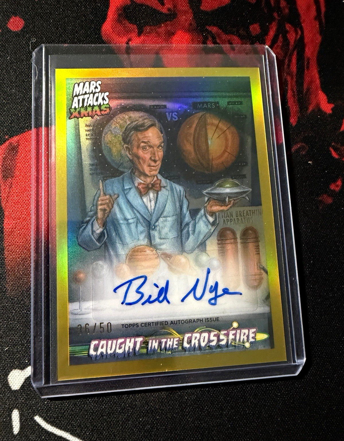 Topps 2026 Mars Attacks Christmas Bill Nye Auto Caught Crossfire CCA-BN /50 Topps 2026 Mars Attacks Christmas Bill Nye Auto Caught Crossfire CCA-BN /50