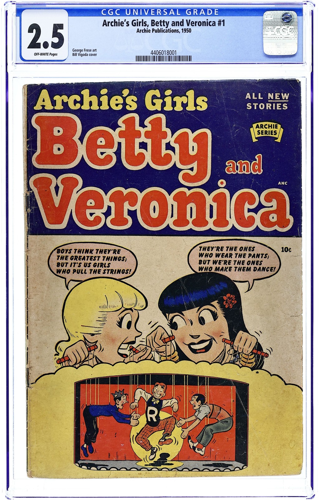 Archie's Girls Betty and Veronica #1 CGC 2.5 1950 4406018001 Archie's Girls Betty and Veronica #1 CGC 2.5 1950 4406018001