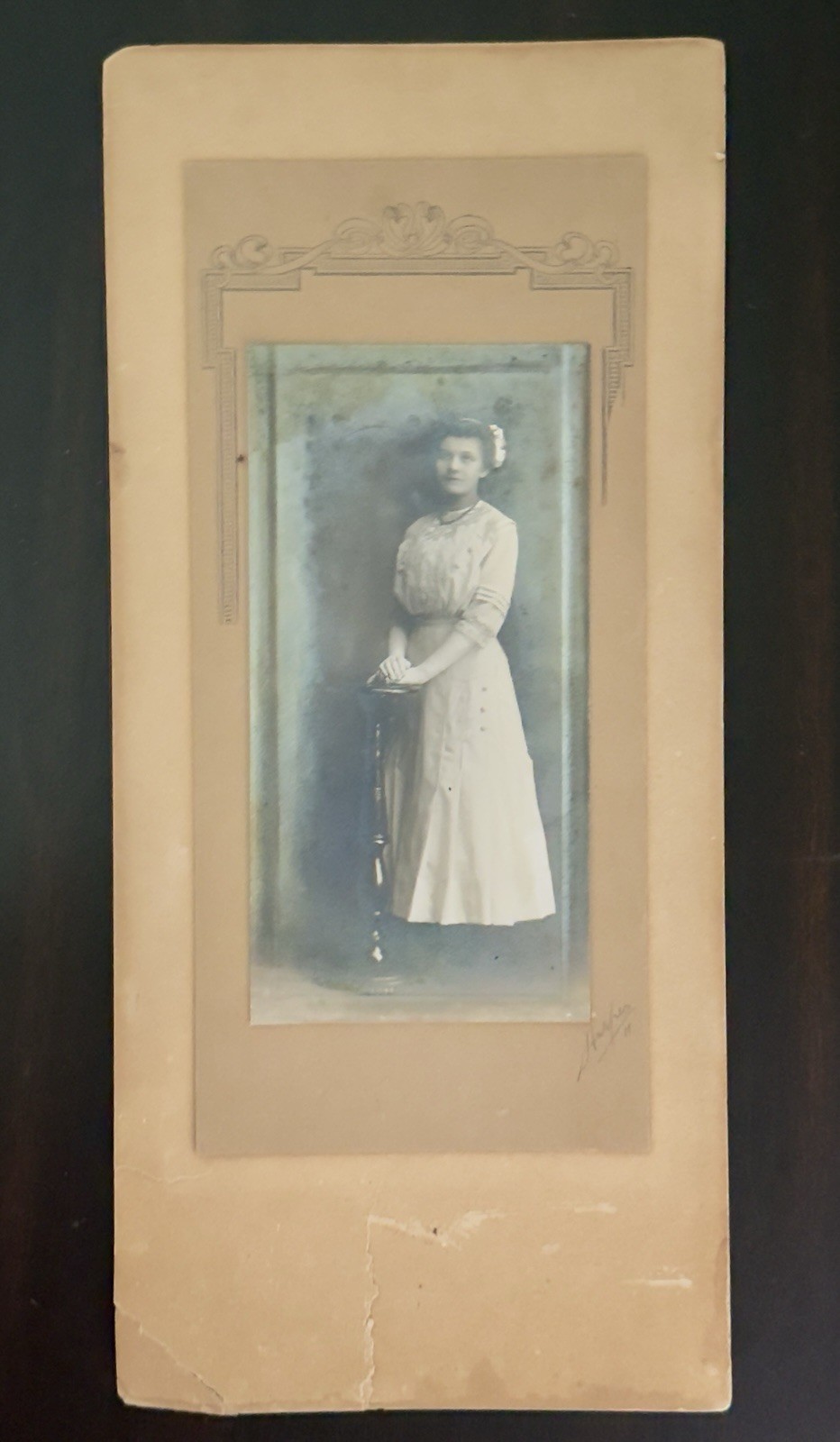 1911 Edwardian Woman Photo Alice Hughes London Matte Gelatin Silver Mirroring 1911 Edwardian Woman Photo Alice Hughes London Matte Gelatin Silver Mirroring