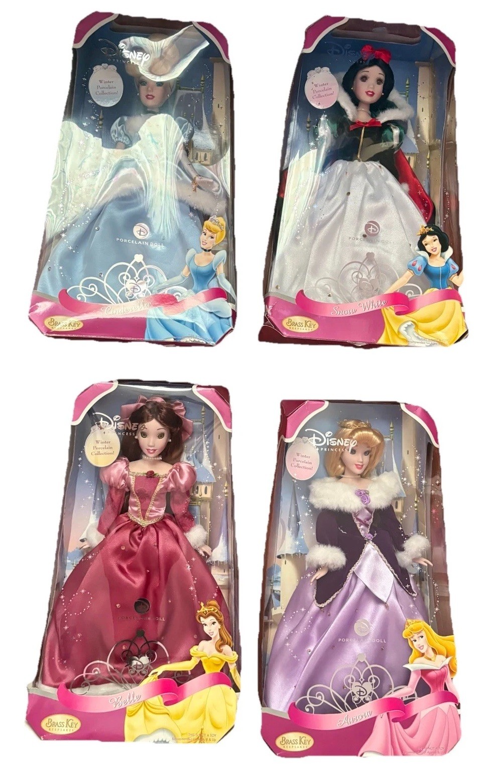 4 Disney Princess Enchanted Porcelain Collection Dolls Brass Key Keepsakes Cinde 4 Disney Princess Enchanted Porcelain Collection Dolls Brass Key Keepsakes Cinde