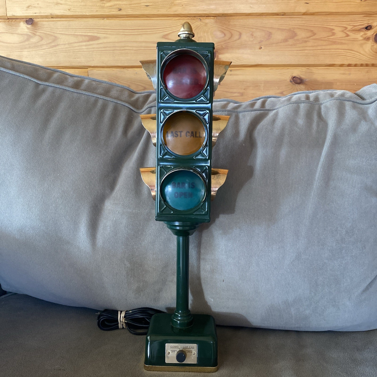 Vintage 1960s B&B Bar Open/Last Call/Closed Traffic Light Signal Lamp Made Japan