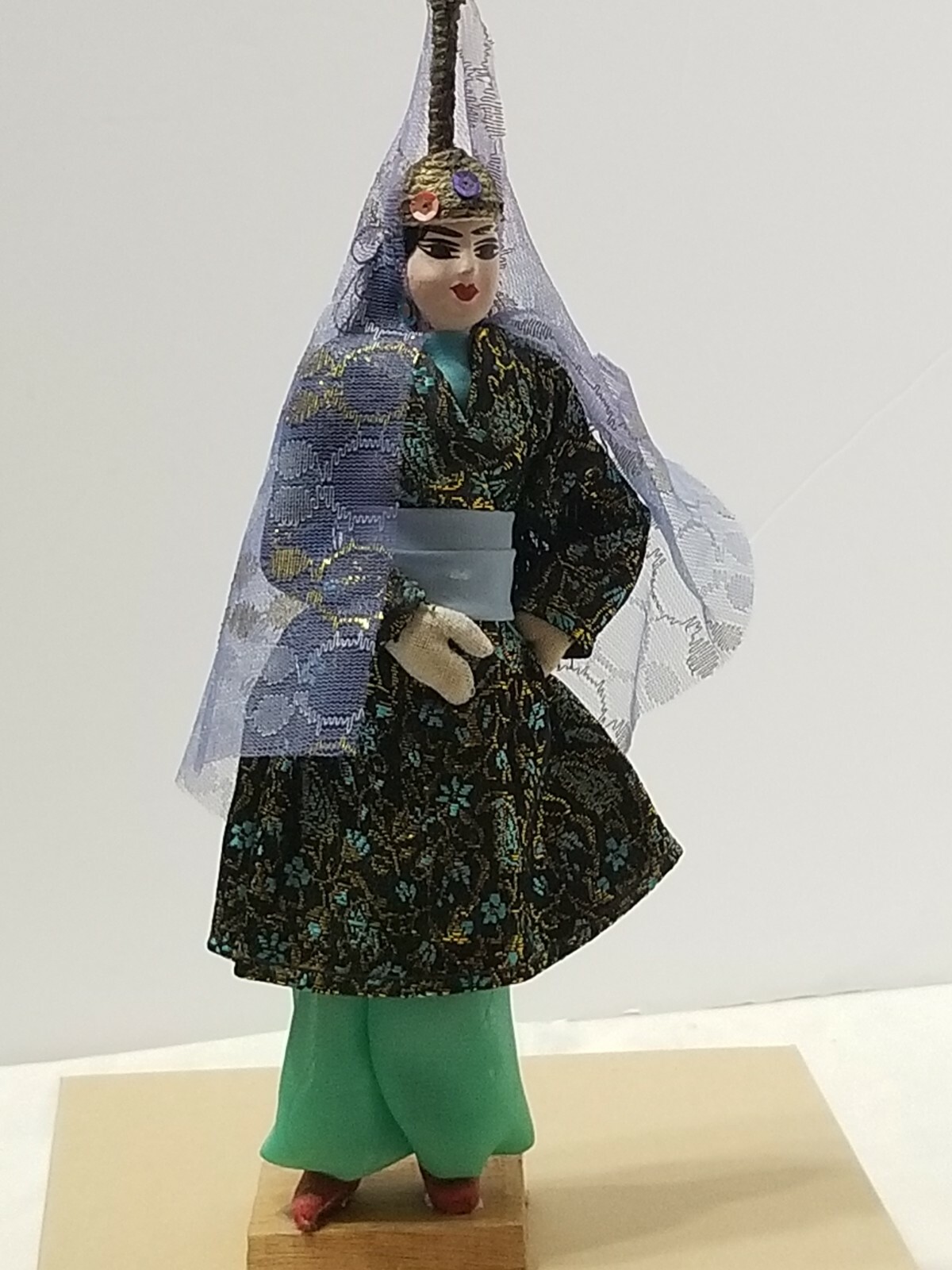 VINTAGE HANDMADE MONGOLIAN WOMAN FIGURINE 11" PAPER MACHE AND CLOTH VINTAGE HANDMADE MONGOLIAN WOMAN FIGURINE 11" PAPER MACHE AND CLOTH