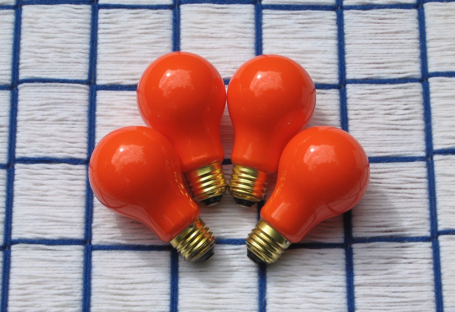 BOXof4 new PUMPKIN orange PARTY & outdoor sign LIGHT BULB 25w A19 HALLOWEEN new 