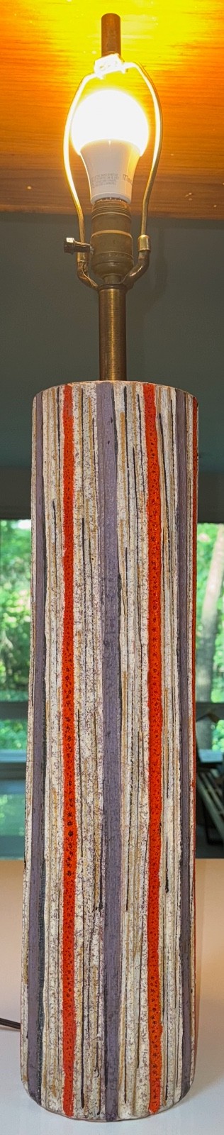Vintage MCM RAYMOR Pottery Lamp Textured Mid Century Modern Lighting Italy 1960s Vintage MCM RAYMOR Pottery Lamp Textured Mid Century Modern Lighting Italy 1960s