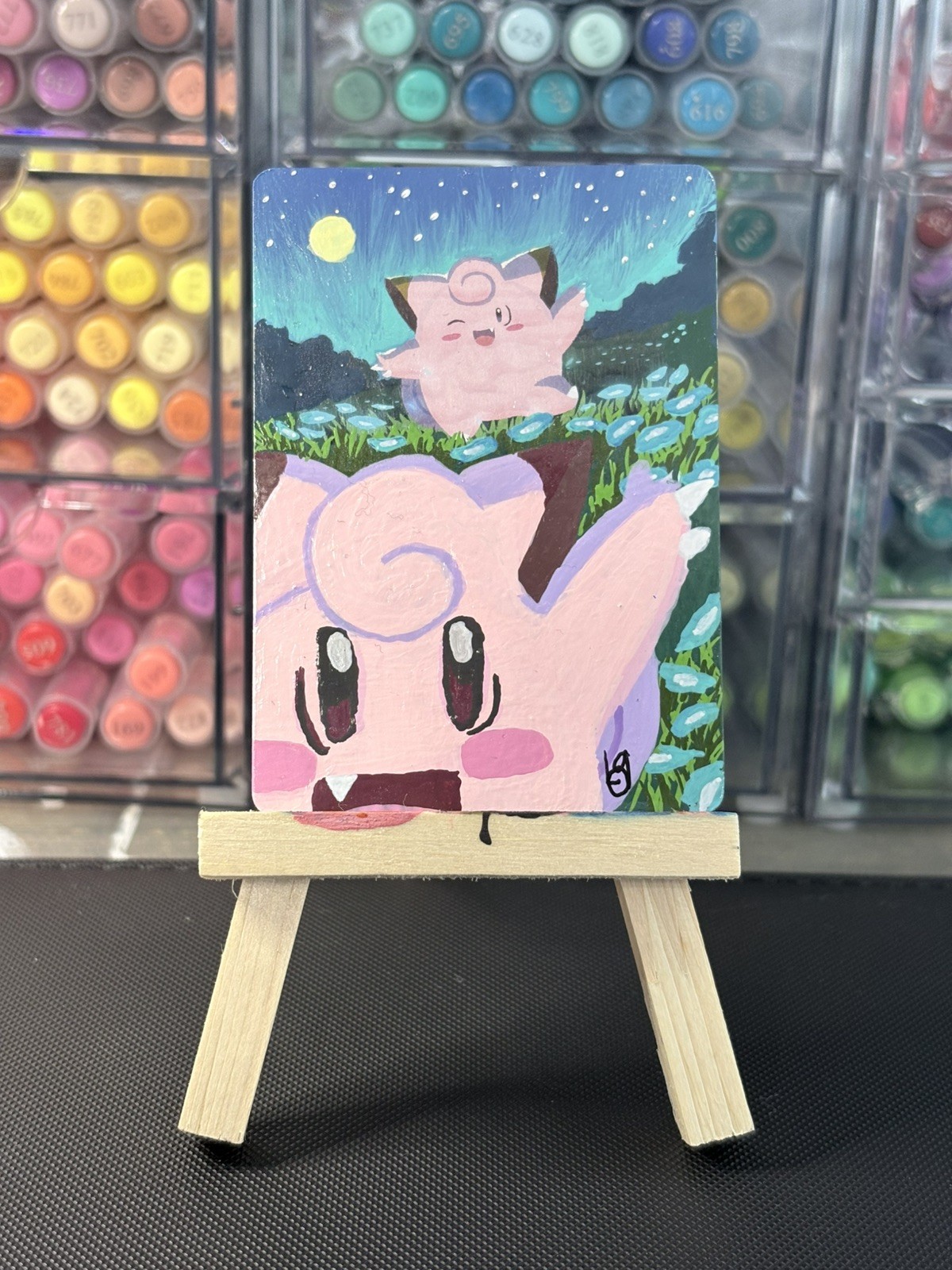 Clefairy Pokémon ArtCard HandPainted custom full art Collectible ACEO ORIGINAL Clefairy Pokémon ArtCard HandPainted custom full art Collectible ACEO ORIGINAL