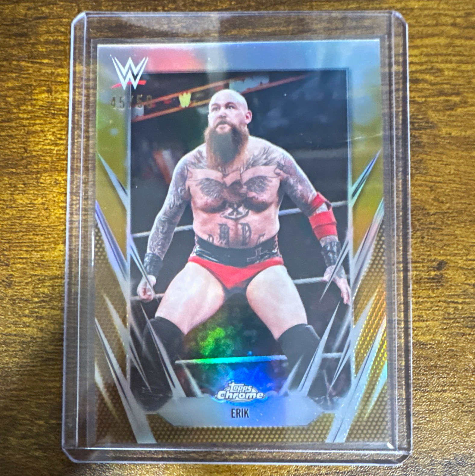 Topps 2022 Topps Chrome WWE Erik #139 Gold Serial Numbered /50 Trading Card Topps 2022 Topps Chrome WWE Erik #139 Gold Serial Numbered /50 Trading Card