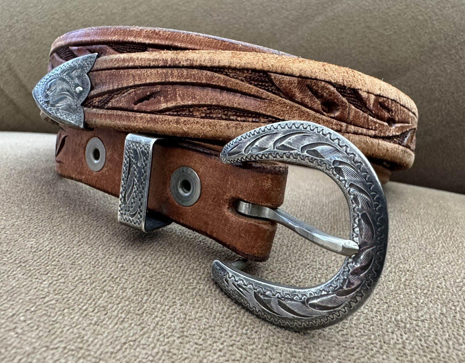 Vintage Old Western Sterling Silver Unbranded Horseshoe 3 Pc Ranger Belt Buckle Vintage Old Western Sterling Silver Unbranded Horseshoe 3 Pc Ranger Belt Buckle