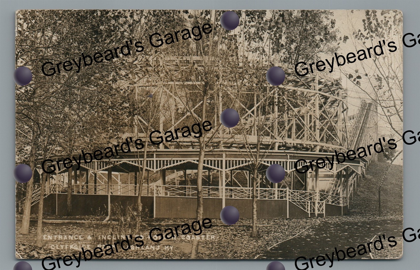 RPPC Dip the Dips Roller Coaster Clyffside Park ASHLAND KY Real Photo Postcard RPPC Dip the Dips Roller Coaster Clyffside Park ASHLAND KY Real Photo Postcard