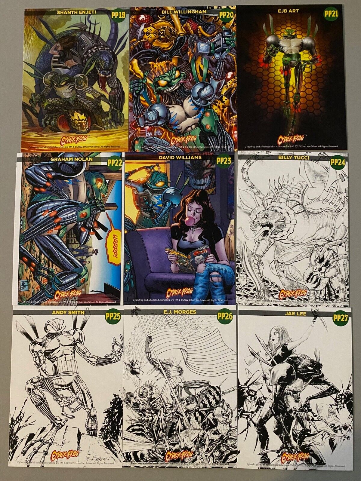 CYBERFROG PATREON PUZZLE #3 PP19-27 trading card set 9 CARDS.