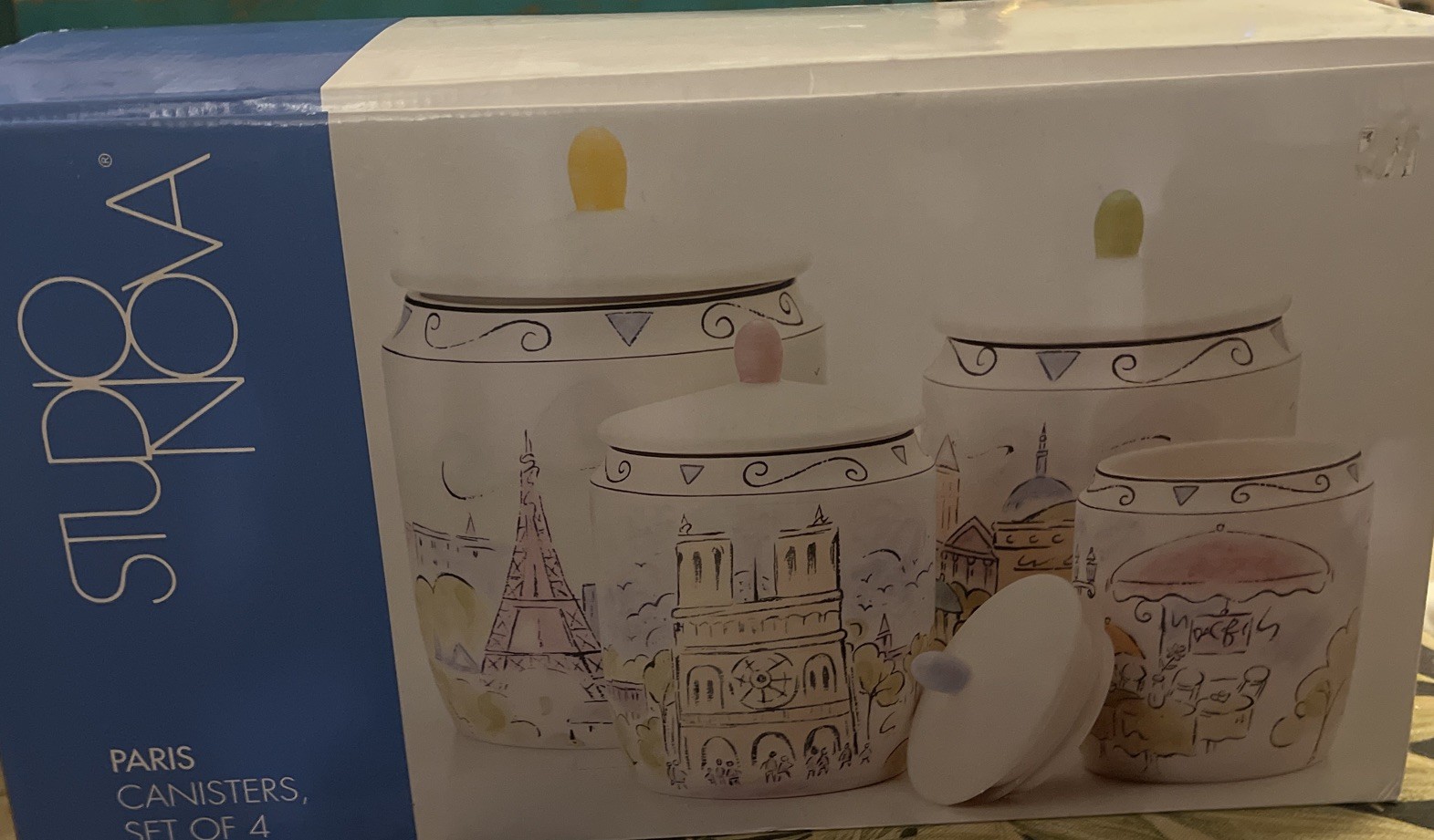 Vintage Studio Nova PARIS Canister Set of 4 New In Box Discontinued Y2K Kitchen Vintage Studio Nova PARIS Canister Set of 4 New In Box Discontinued Y2K Kitchen