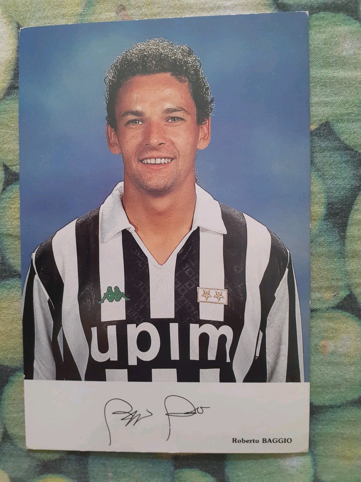 VINTAGE JUVENTUS FOOTBALL ROBERTO BAGGIO POSTCARD PHOTO VINTAGE JUVENTUS FOOTBALL ROBERTO BAGGIO POSTCARD PHOTO