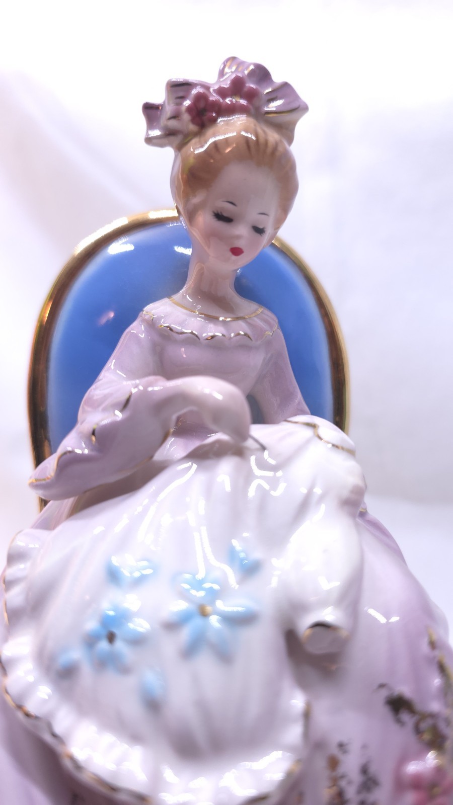 Vtg Josef Originals "Doing Her Needlepoint" Sewing Figurine Planter 1960’s Rare Vtg Josef Originals "Doing Her Needlepoint" Sewing Figurine Planter 1960’s Rare
