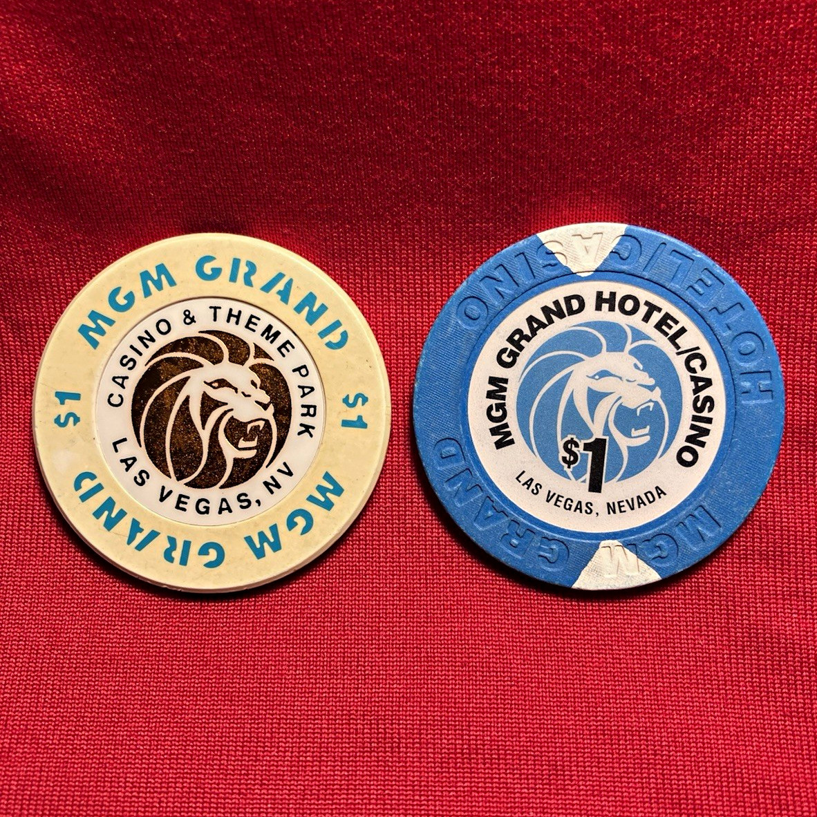 MGM Grand Las Vegas NV $1 Casino Chips Lot of 2 Hotel/Casino & Theme Park MGM Grand Las Vegas NV $1 Casino Chips Lot of 2 Hotel/Casino & Theme Park