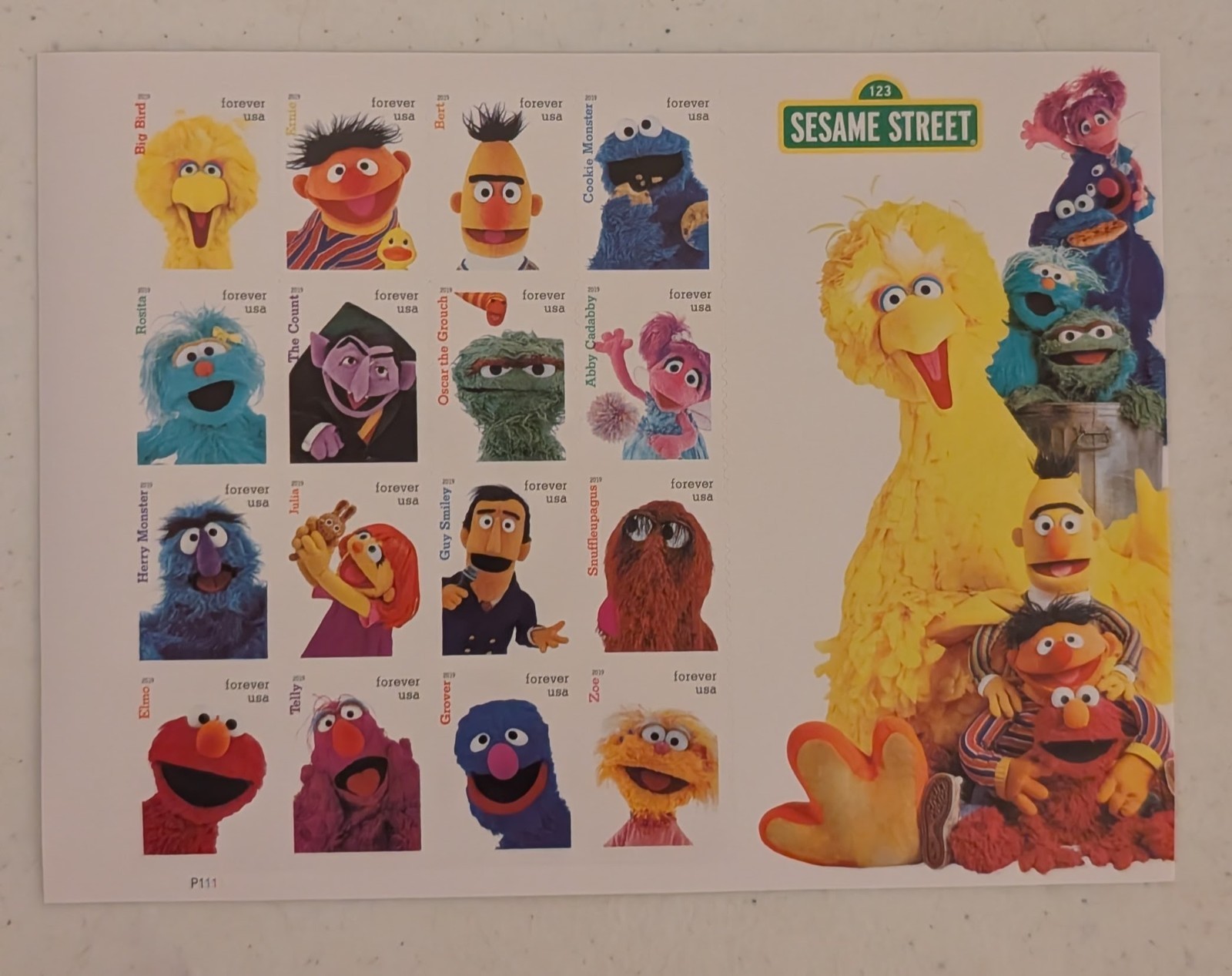 USPS Sesame Street Forever Stamps Full Sheet of 16 Big Bird Elmo Cookie Monster USPS Sesame Street Forever Stamps Full Sheet of 16 Big Bird Elmo Cookie Monster