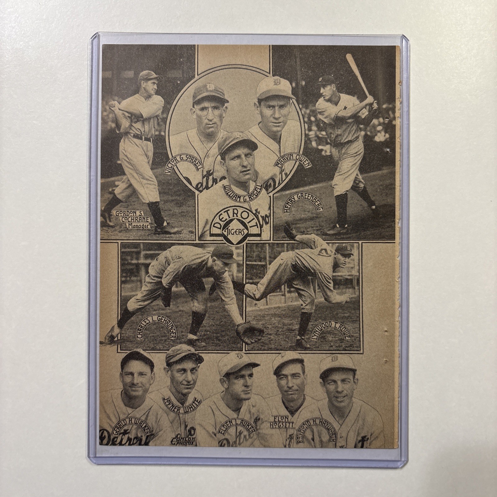 1935 Detroit Tigers Picture Gehringer/Greenberg/Cochrane Rare Antique Baseball 1935 Detroit Tigers Picture Gehringer/Greenberg/Cochrane Rare Antique Baseball
