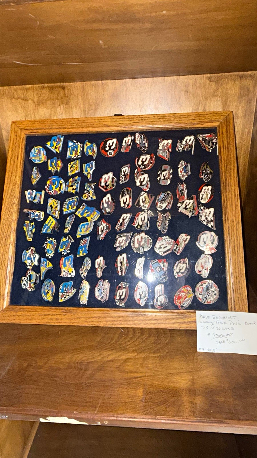 Dale Earnhardt NASCAR Winning Pin Collection Framed Display Case 73 of 76 Dale Earnhardt NASCAR Winning Pin Collection Framed Display Case 73 of 76