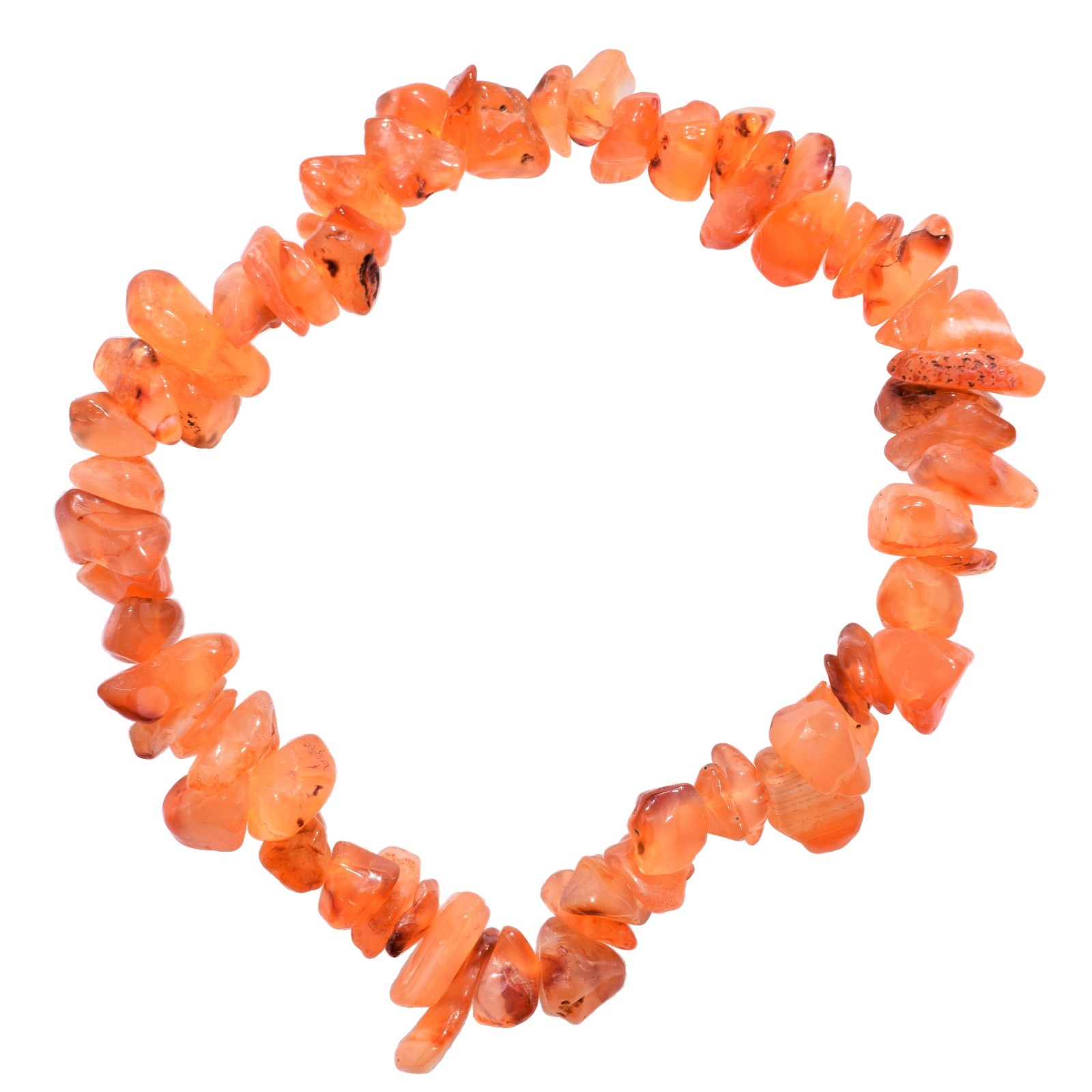 Premium CHARGED Carnelian Agate Crystal Chip Stretchy Bracelet REIKI Energy