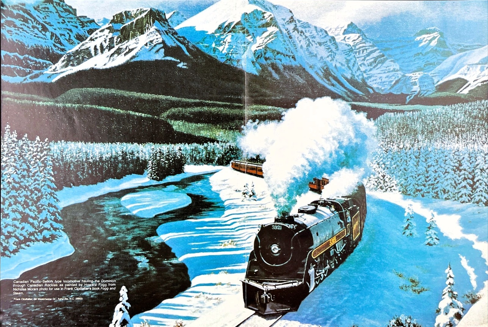 Howard Fogg Art CP Selkirk Locomotive 1927 Mag Image Plus Bonus Train Images Howard Fogg Art CP Selkirk Locomotive 1927 Mag Image Plus Bonus Train Images