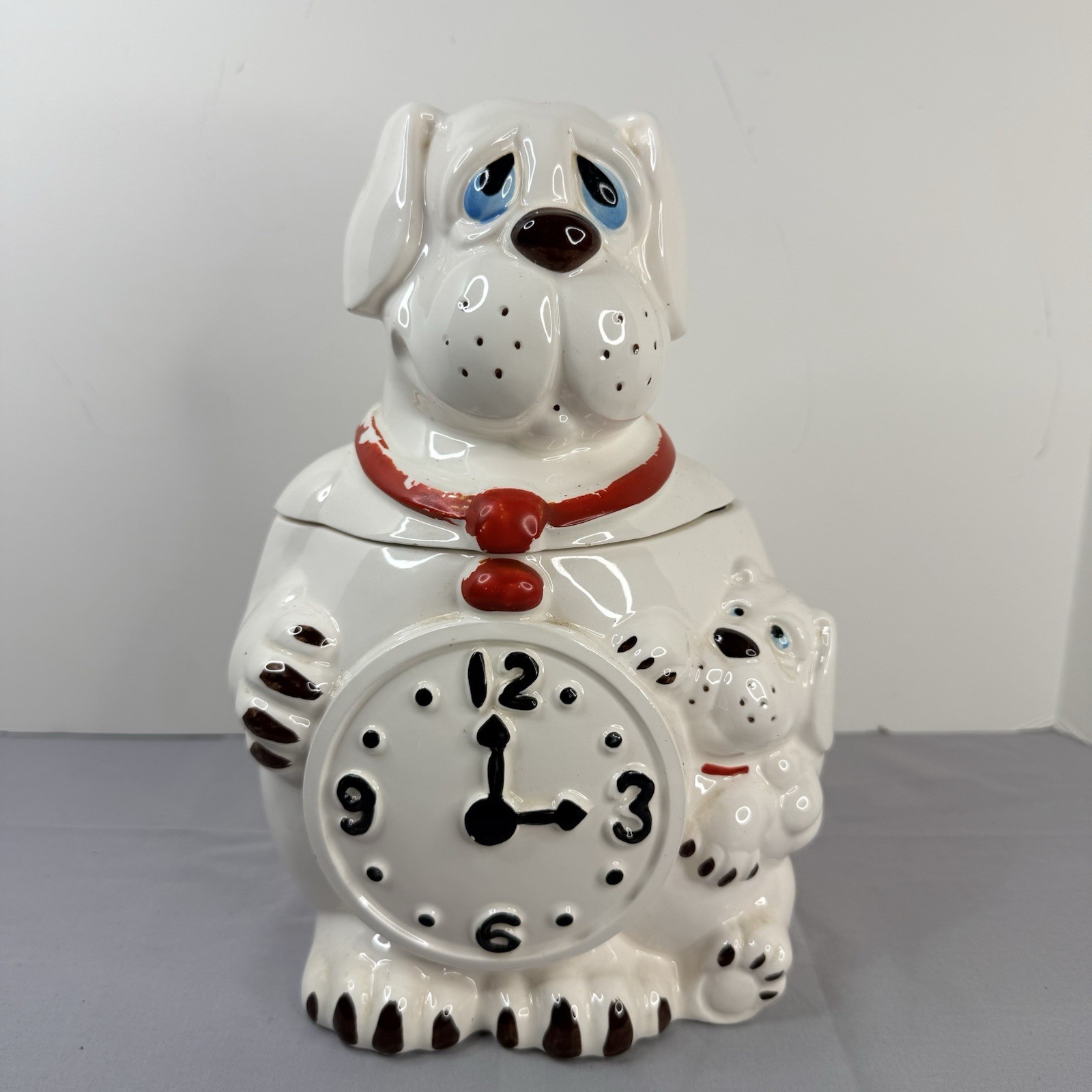 Vintage Begging Dog Time for Cookie Pottery Cookie Jar 1979 Cara Vintage Begging Dog Time for Cookie Pottery Cookie Jar 1979 Cara