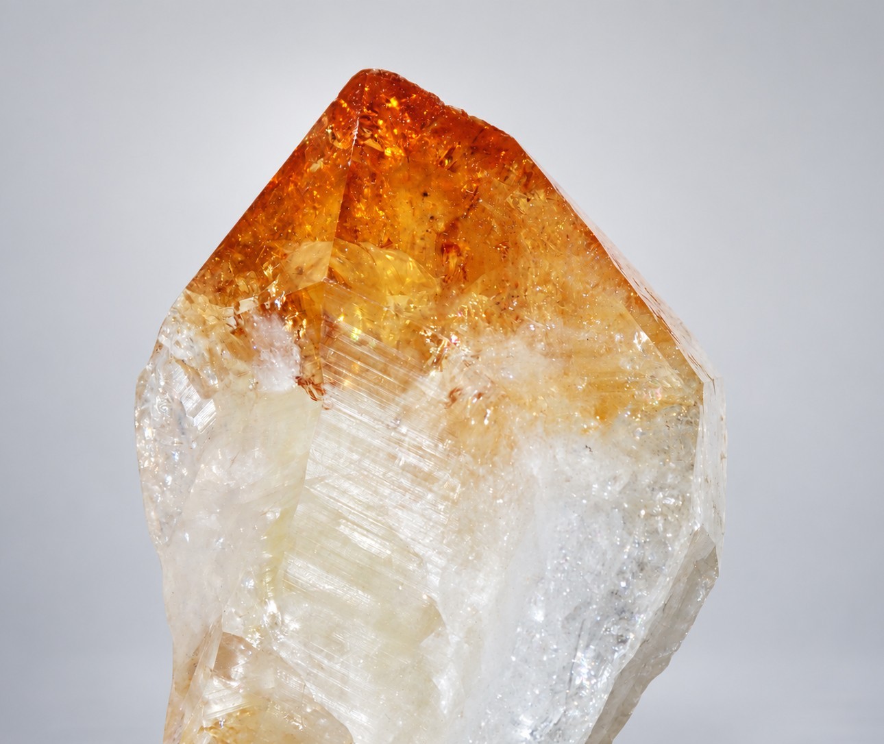 Beautiful Brazilian Citrine Quartz Crystal Point – Golden Orange Termination Beautiful Brazilian Citrine Quartz Crystal Point – Golden Orange Termination