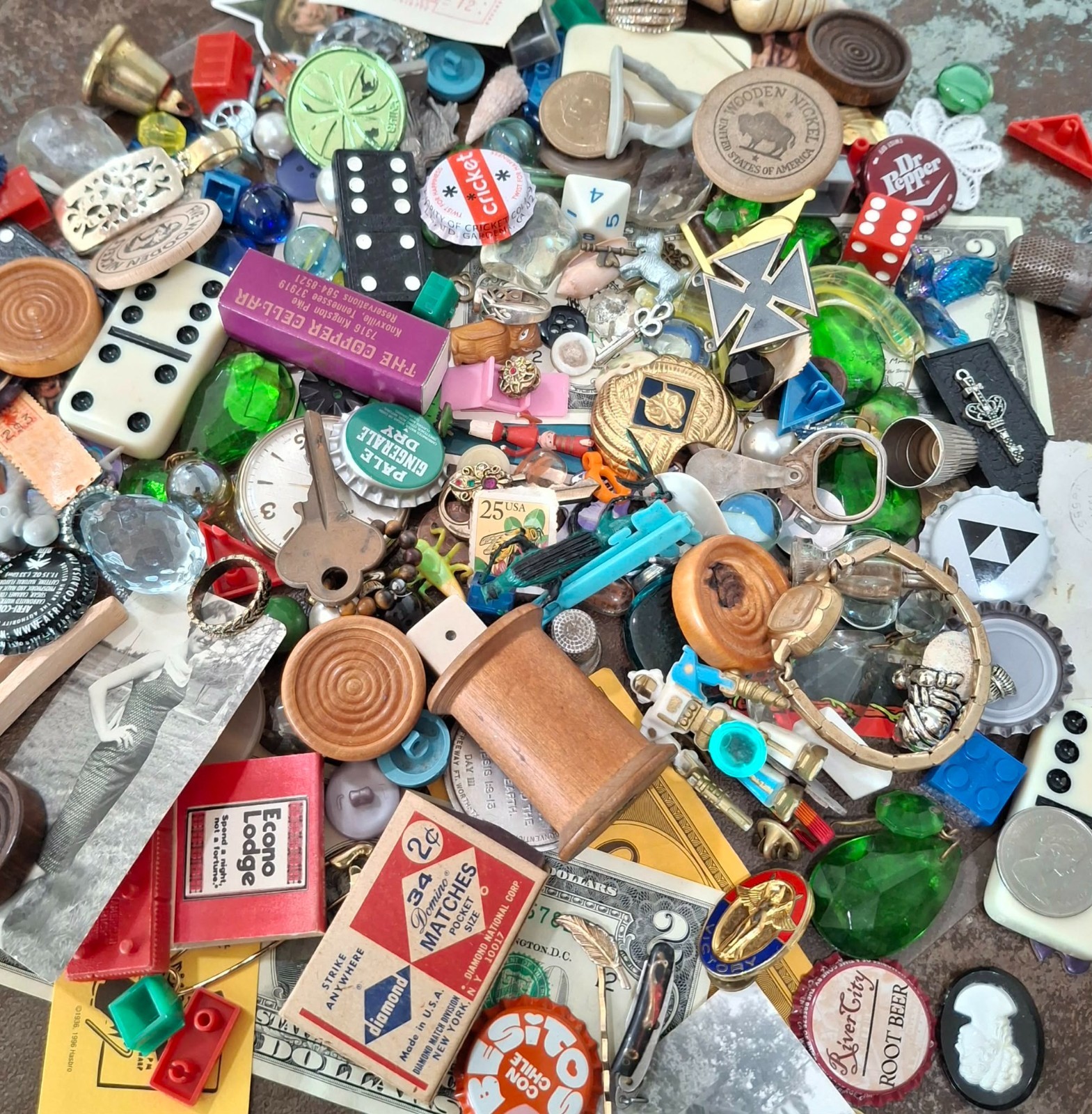 Vintage Trinket Mystery Grab Bag "Scoop" ~Small Bundle (20-25 pieces) I spy core