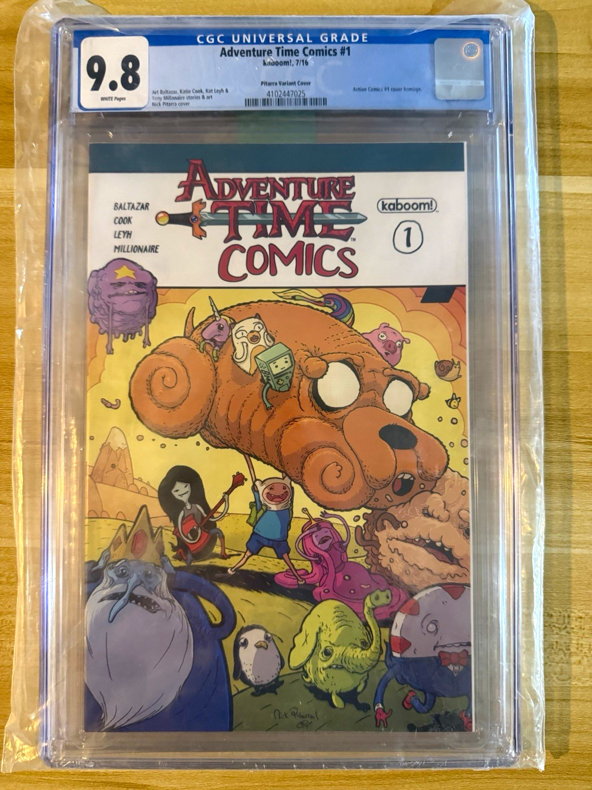 Adventure Time Comics #1 KaBOOM 2016 CGC 9.8 Nick Pitarra Variant Cover