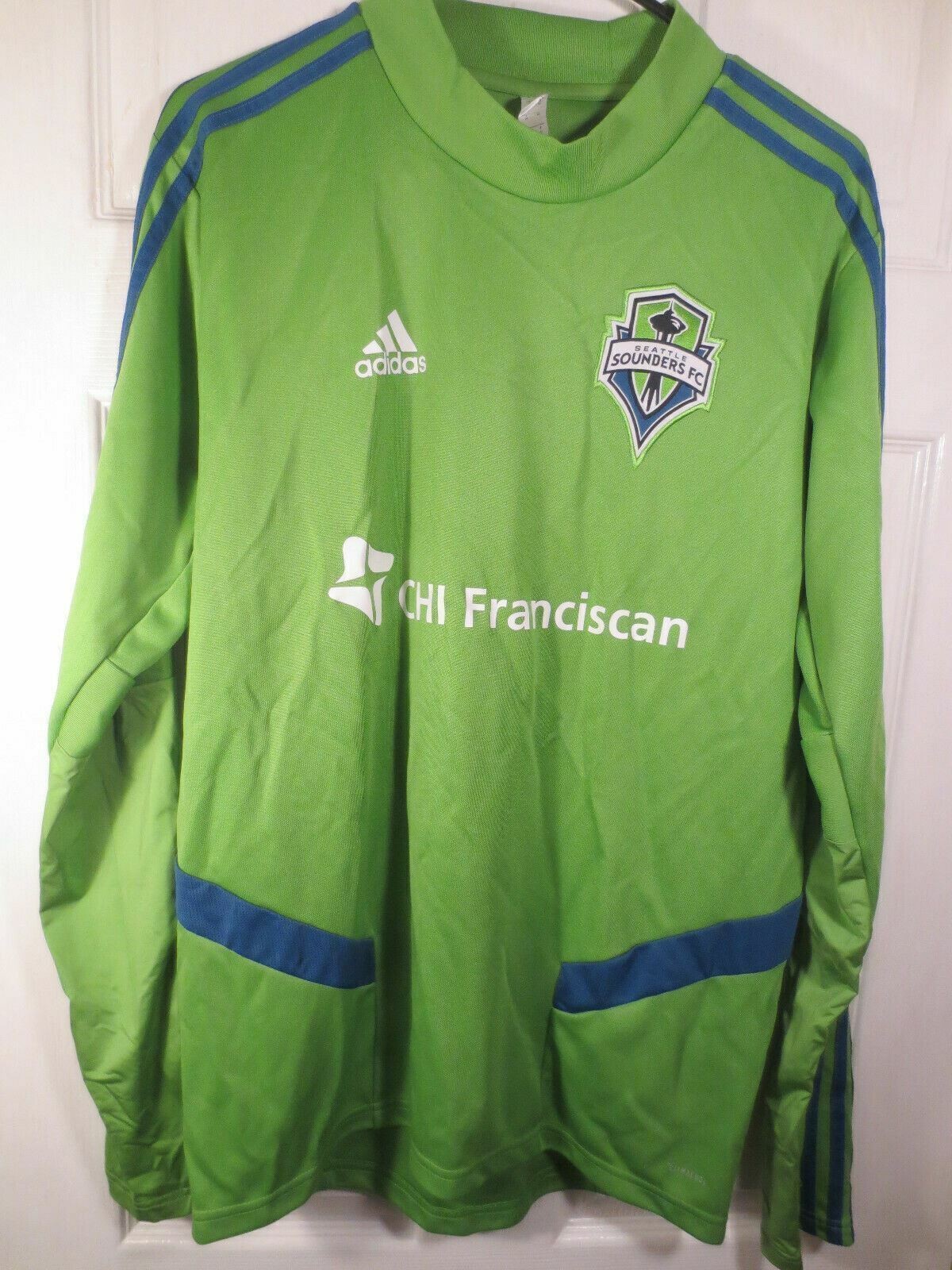 Adidas Authentic MLS SEATTLE SOUNDERS Long Sleeve Green Team Jersey Size Medium