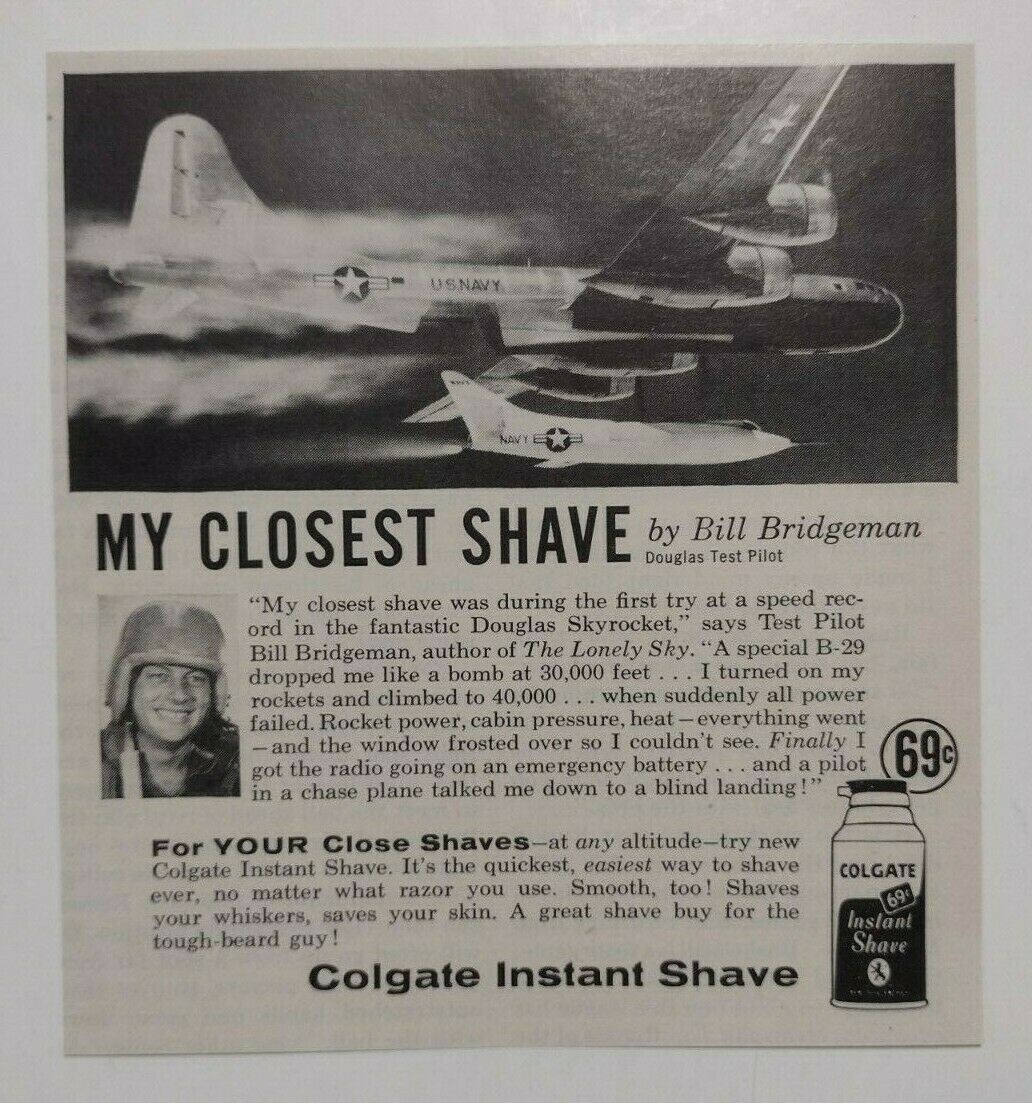 1958 Colgate Instant Shave Advertisement