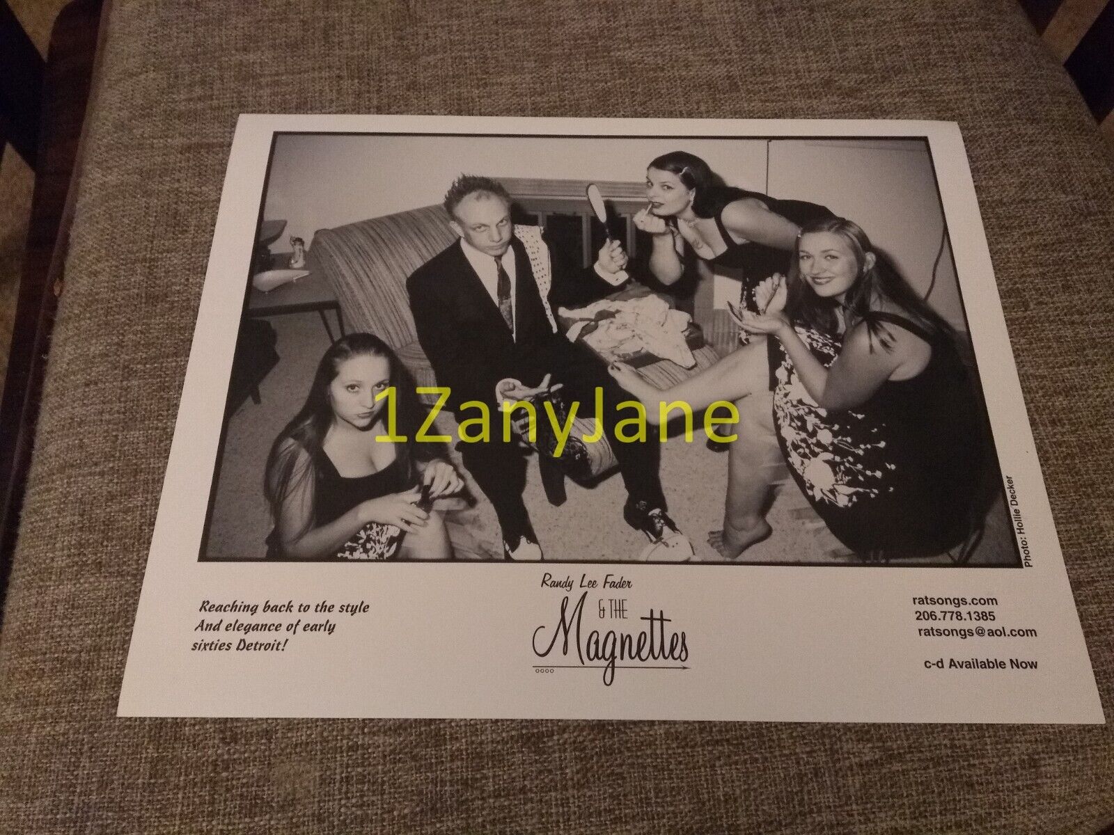 P487 Band 8x10 Press Photo PROMO MEDIA RANDY LEE FADER & THE MAGNETTES