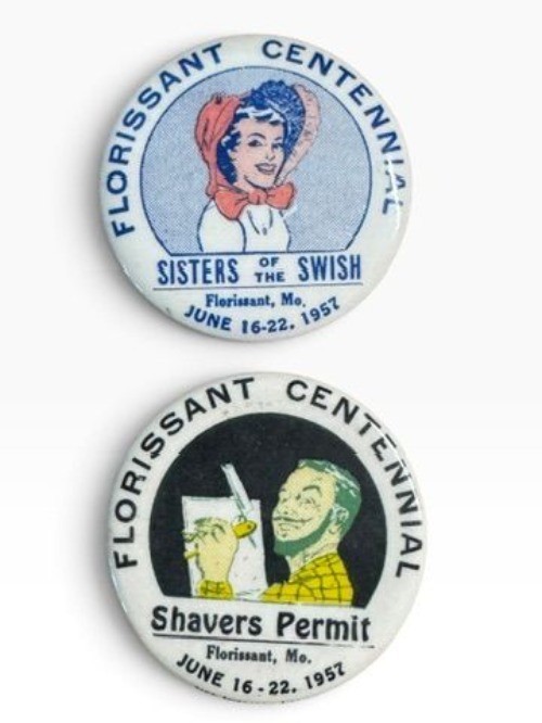 Vintage Florissant Missouri Centennial Vintage 1957 Pinback Button Set