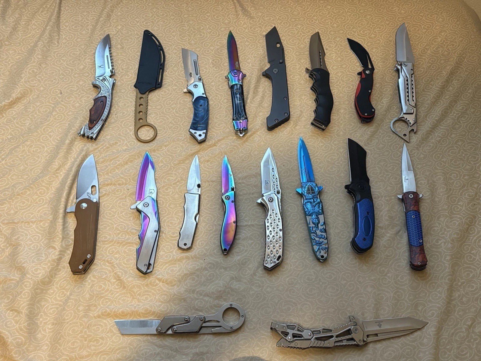 Assortment Of Budget Friendly Knives Lot With Knife Bag Assortment Of Budget Friendly Knives Lot With Knife Bag