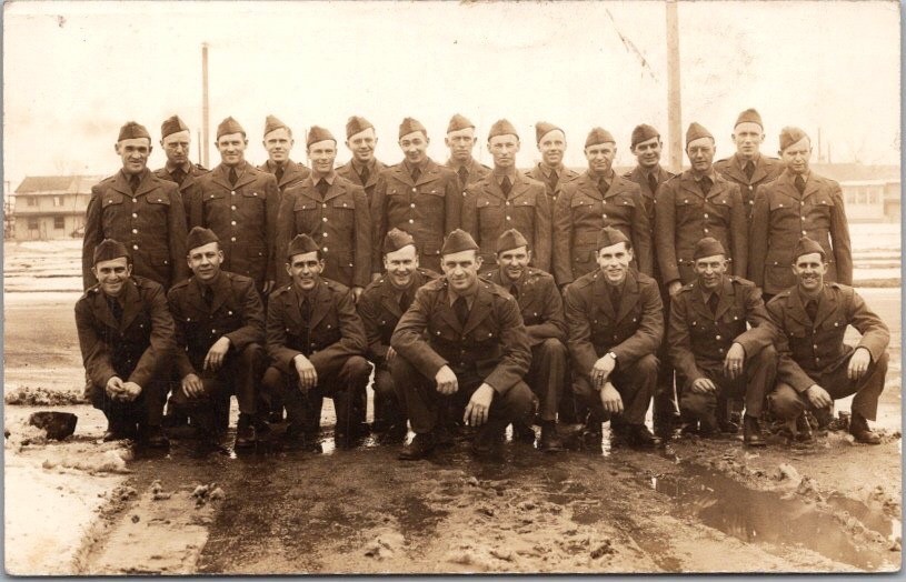 Vintage 1940s WWII Real Photo RPPC Postcard Group of Soldiers in Uniform /UNUSED Vintage 1940s WWII Real Photo RPPC Postcard Group of Soldiers in Uniform /UNUSED