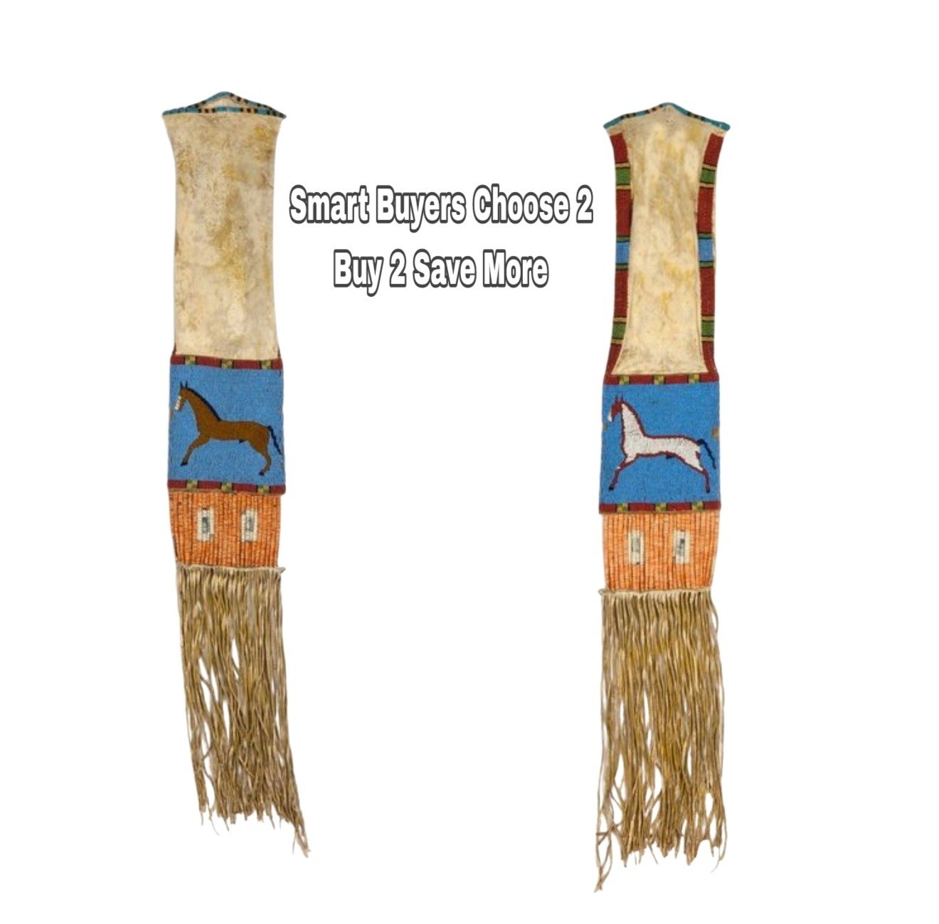 2 Pcs Native American Style Cheyenne Beaded Pipe bag Cree Sioux Tobacco pouch