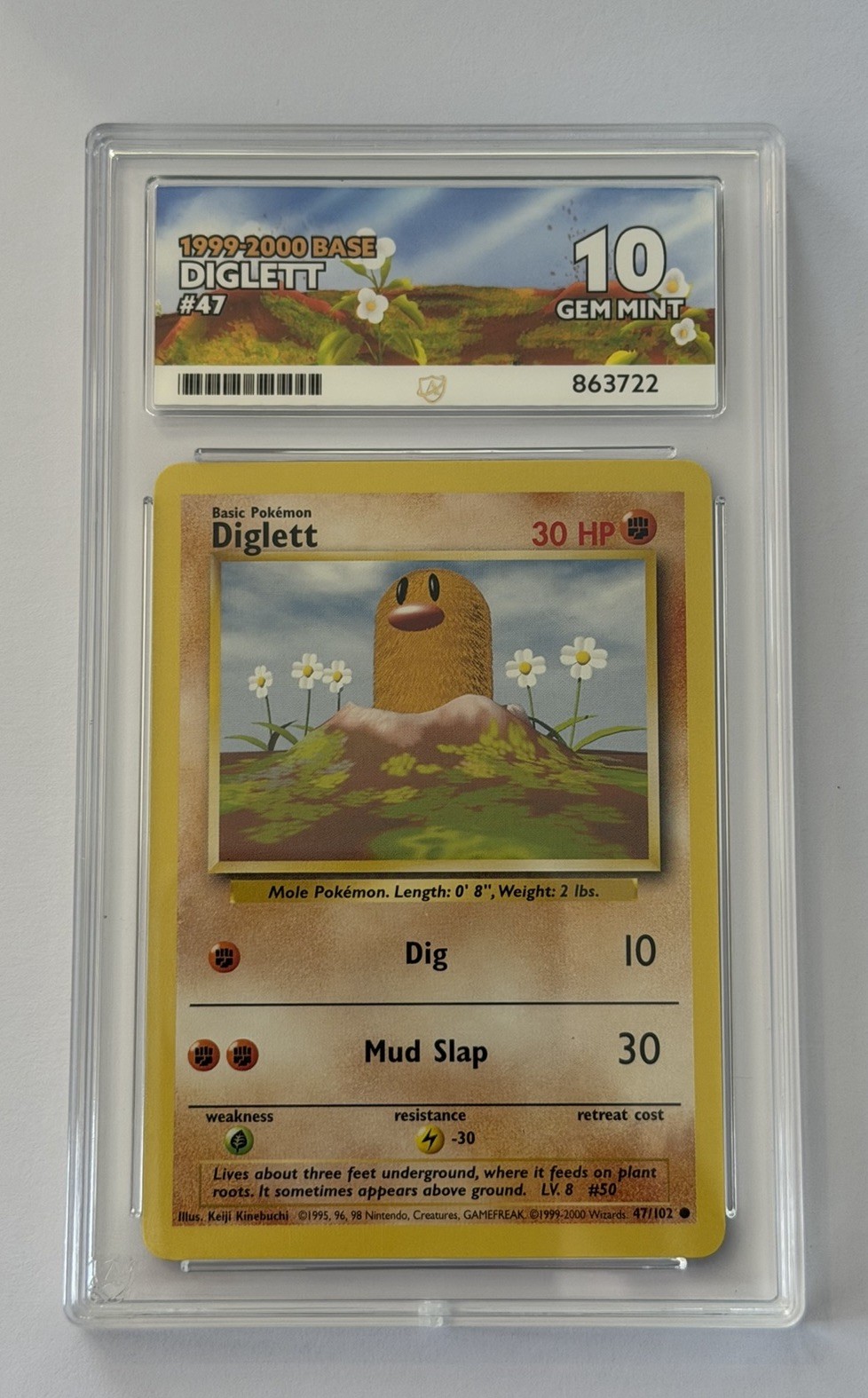 1999-2000, Diglett, #47, Base, ACE 10 1999-2000, Diglett, #47, Base, ACE 10