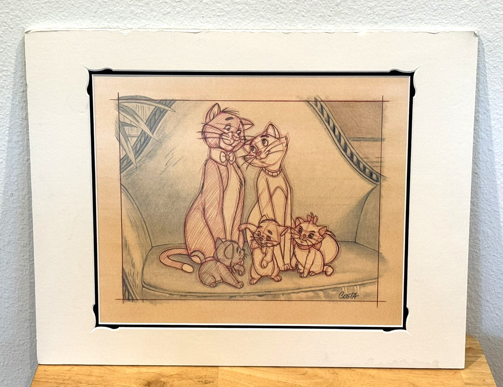 Vtg Ret'd Rare HTF Costa Alavezos The Aristocats Family Portrait 18" x 14" Print Vtg Ret'd Rare HTF Costa Alavezos The Aristocats Family Portrait 18" x 14" Print