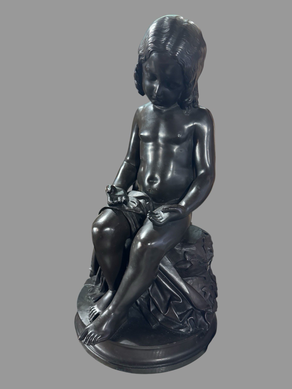 Antique Victorian 14" Figural Bronze Statue Sculpture Signed L.V.E. Robert 1847 Antique Victorian 14" Figural Bronze Statue Sculpture Signed L.V.E. Robert 1847