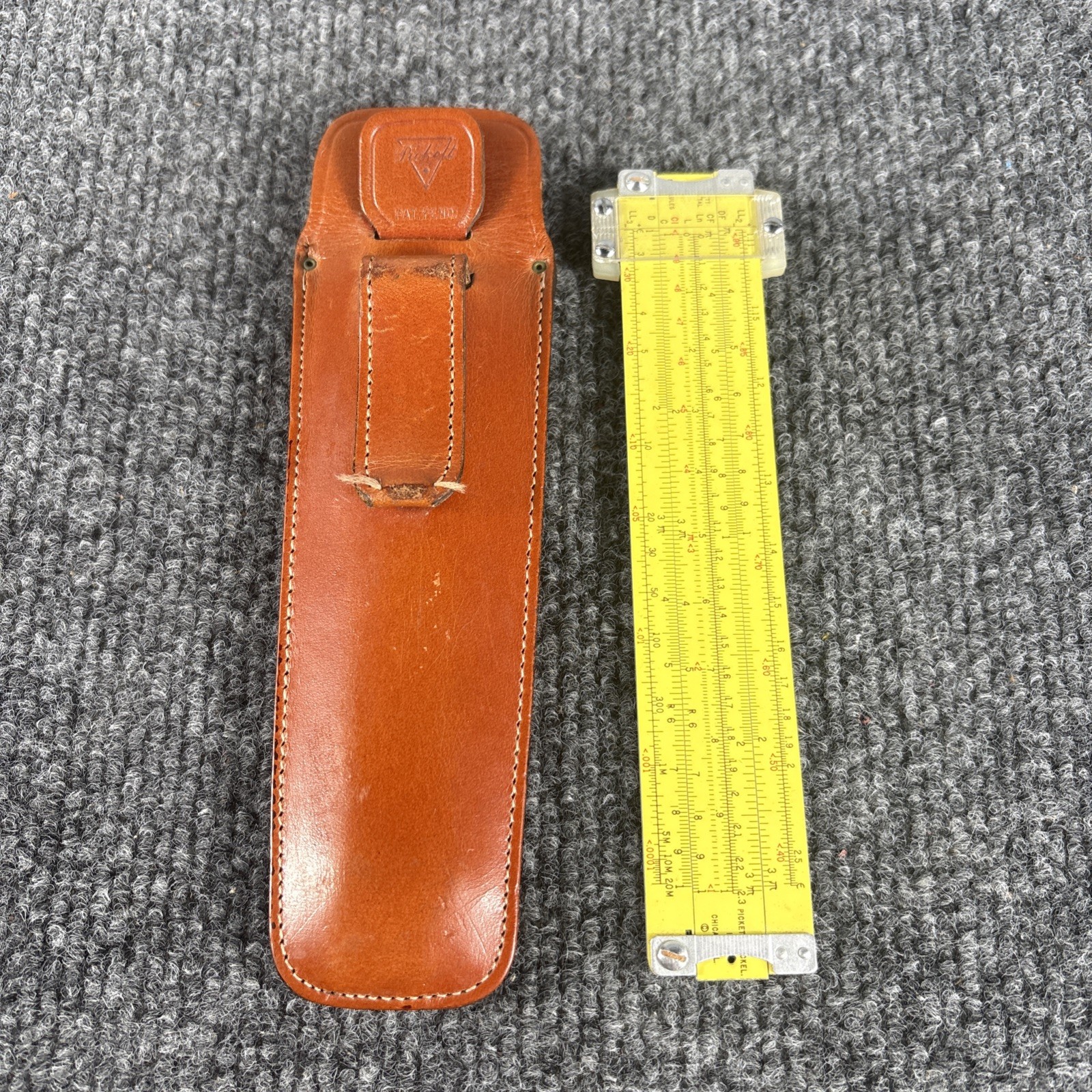 Vintage Pickett N600-ES Slide Rule Log Log Synchro-Scale, Leather Case USA Vintage Pickett N600-ES Slide Rule Log Log Synchro-Scale, Leather Case USA